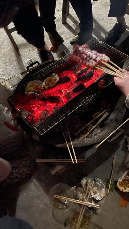 围炉夜话，烧烤真香